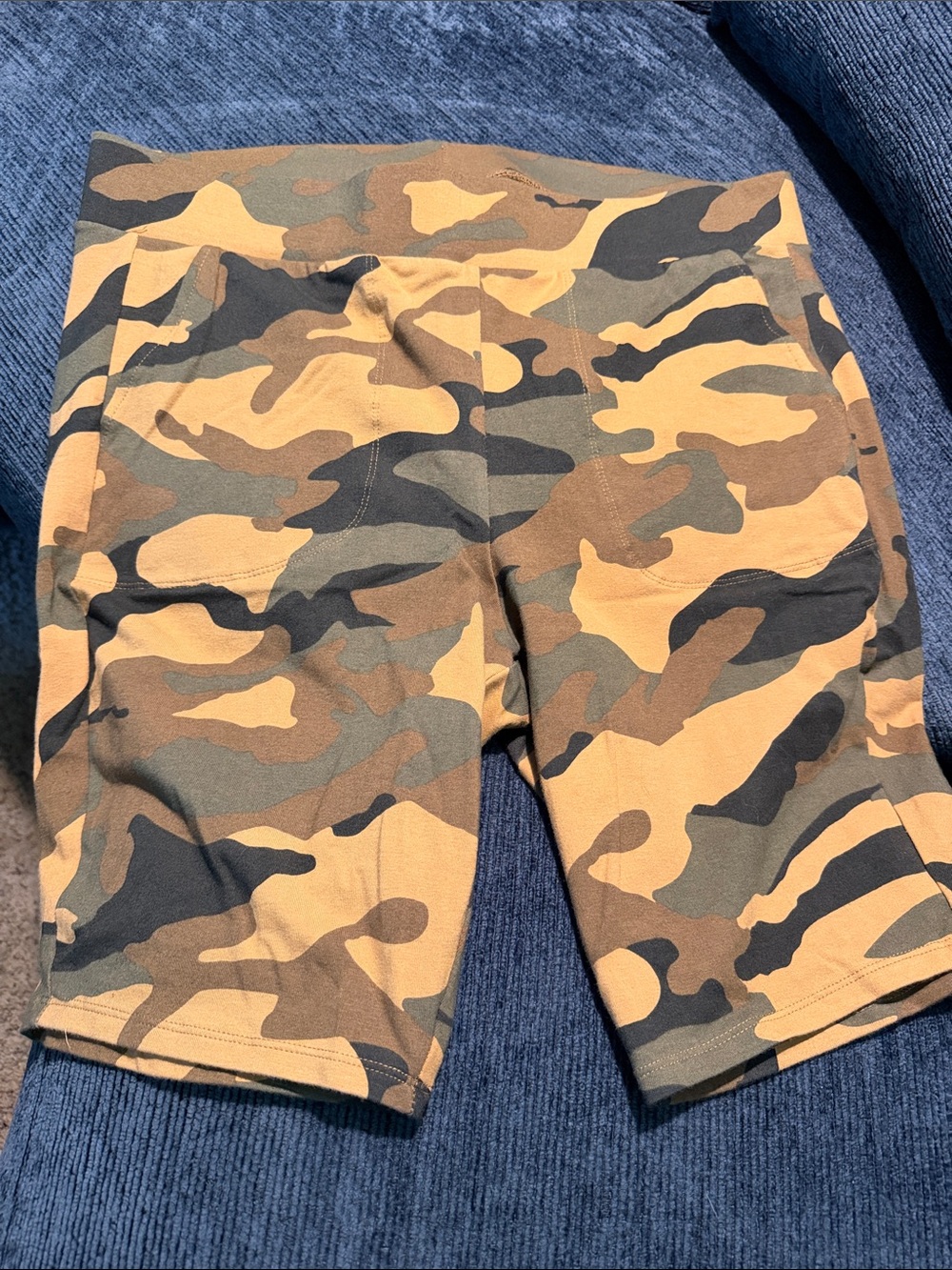 torrid Camo Print Bike Shorts in Olive & Tan